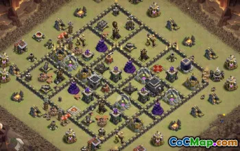 CoC Town Hall 9 Base Layouts & War Maps | Copy & Share #27687
