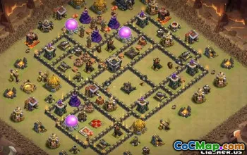 COC Town Hall 9 ბაზის განლაგება | ომის რუქები და სახლის სოფელი #11213