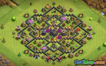 सीओसी टाउन हॉल 9 बेस लेआउट: युद्ध, ट्रॉफी और खेती के नक्शे #15932