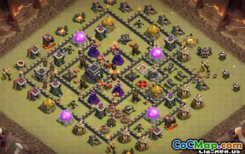 COC Town Hall 9 ბაზის განლაგება: ომი, ტროფი და სახლის რუქები #10363