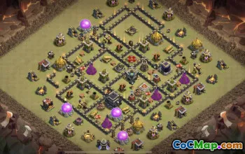 COC TOWN HALL 9 تخطيطات قاعدة: الحرب ، الكأس وخرائط المنزل #15856