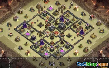 COC Town Hall 9 ბაზის განლაგება: ომი, ტროფი და სახლის სოფელი #10970