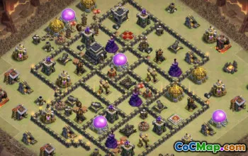 COC市政厅9基础布局：战争，奖杯和家乡＃15407