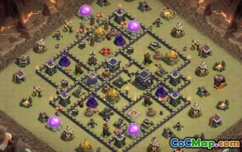 COC市政厅9基本布局：战争，奖杯和家乡＃15409