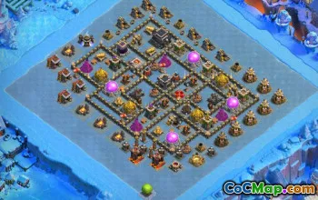 COC市政厅9基本布局：战争，奖杯和家乡＃15580