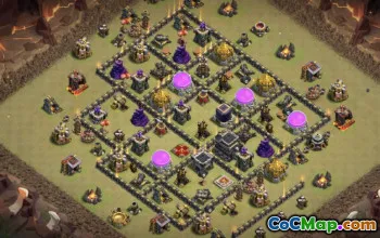 COC TOWN HALL 9 تخطيطات قاعدة: الحرب ، الكأس والمنزل القرية #16013