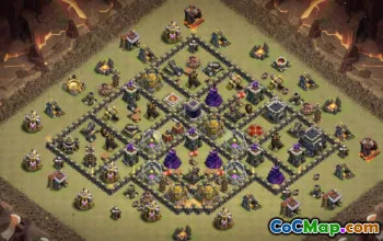 COC TOWN HALL 9 تخطيطات قاعدة: خرائط الحرب والكأس #16173