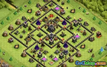 COC Town Hall 9 მეურნეობის ბაზის განლაგება და რუქები წარმატებისთვის #12752