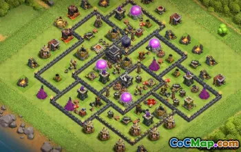COC Town Hall 9 განლაგება: მეურნეობა, ტროფი და სახლის რუქები #10520