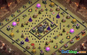 Coc Town Hall 9 Layouts: Landwirtschaft, Trophäen- und Heimdorfkarten #13409