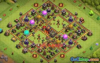 Compact Town Hall 10 Trophy Base for Clash of Clans #20631