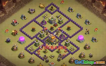 Compact Town Hall 7 War Base - Anti-Air & Trophy Link #20799