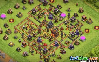 下载COC市政厅10基本布局和地图＃12404