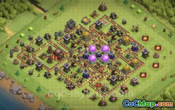 Farming Base TH10: Anti Everything Layout for Clash of Clans #24888