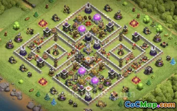 Farming Base TH11: Anti Air Hybrid Layout for COC #25340