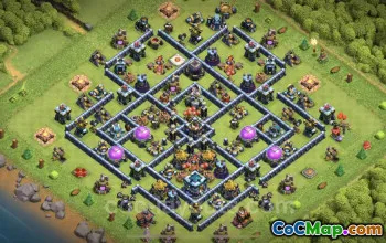 Farming Base TH13: Anti-Everything Hybrid Design for COC #25771