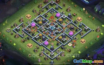 Farming Base TH13 with Link - Clash of Clans Hybrid Layout #21194