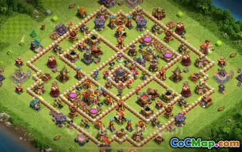 Farming Base TH16 with Link | Clash of Clans 2025 Layout #52428