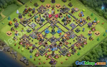 Farming Base TH18 with Anti 3 Stars & Hybrid Design #56948