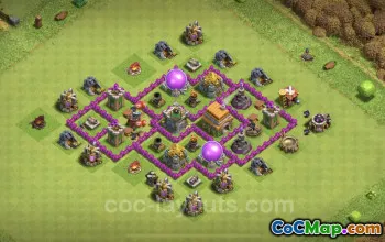 Farming Base TH6 Max Levels & Anti Air - Clash of Clans #23733