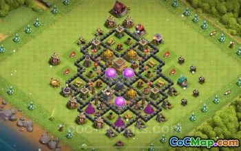 Farming Base TH8: Anti Air Hybrid Layout & Link - Clash of Clans #26370