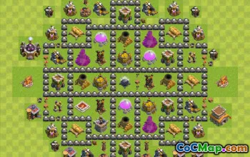 Farming Base TH8 - Clash of Clans Layout & Design Guide #19274