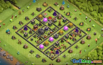 Farming Base TH9 Copy: Anti 3 Stars Hybrid - Clash of Clans #19315