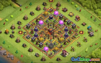 Farming TH10 Base with Link (COC 2025) – Resource Defense Layout #49185