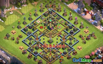 Fun Town Hall 14 Base: Anti 3 Star & Electro Dragon Design #24215