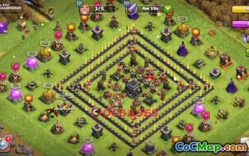 Fun Town Hall 9 Base: Anti 3-Star, Air & Dragon Defense! #24344