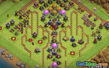 Coc Town Hall 10 #14172의 재미 및 진행 기본 레이아웃