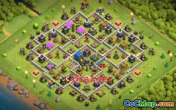 Hybrid Base Town Hall 12: Symmetric & Strategic CoC Design #22923