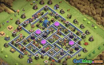 Max Farming Base TH12 Layout - Clash of Clans Hybrid Link #20678