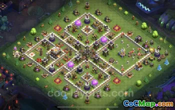 Max Hybrid Base TH11 Copy with Link - Clash of Clans #20324