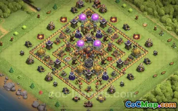 Max TH10 Base Copy: Anti 3 Stars & Hybrid Defense #24983
