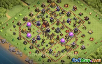 Max TH10 Farming Base Copy - Anti 3 Stars Layout for COC #25013