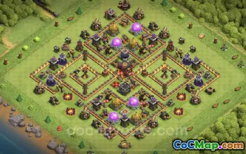 Max TH10 Farming Base Copy with Anti-Air Guide - COC #24985