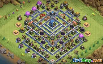 Max TH12 Base Copy: Anti-Air & Electro Dragon Defense #20747