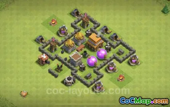 Max TH4 Farming Base Copy | Clash of Clans Layout #18124