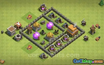 نسخة ونصائح لقاعدة الزراعة Max TH4 - Clash of Clans #18104
