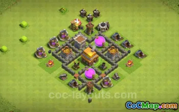 تخطيط قاعدة الزراعة Max TH4 - Clash of Clans 2024 #18015