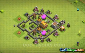 قاعدة الزراعة Max TH4 مع الرابط - Clash of Clans 2024 #18081