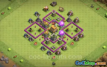 Max TH6 Farming Base - Anti 3 Stars Copy for Clash of Clans #18432