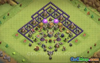 Max TH7 Farming Base Designs | Flugabwehr- und Hybrid-Layout Nr. 18667