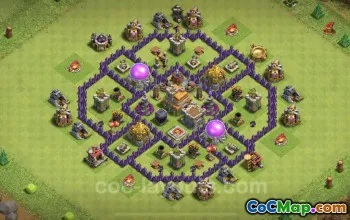Max TH7 Farming Base Layout with Anti-Air & Hybrid Design #24067