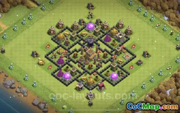 Max TH8 Farming Base Design | Anti Everything Layout - COC #24438