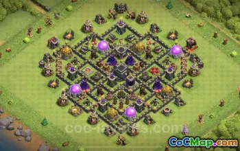 Max TH9 Base 2023: Anti-Everything Hybrid Base with Link #19426