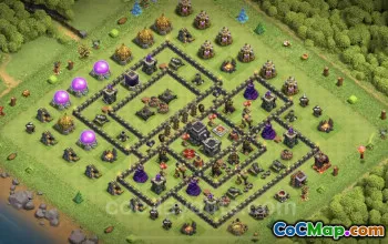 Max TH9 Base Copy: Anti-Everything Defense for COC #24781