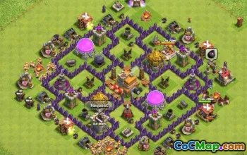 खेती और युद्ध के लिए इष्टतम सीओसी टाउन हॉल 7 बेस लेआउट #16505