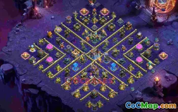 Optimal TH18 War Base Layout - jqoxx #57182